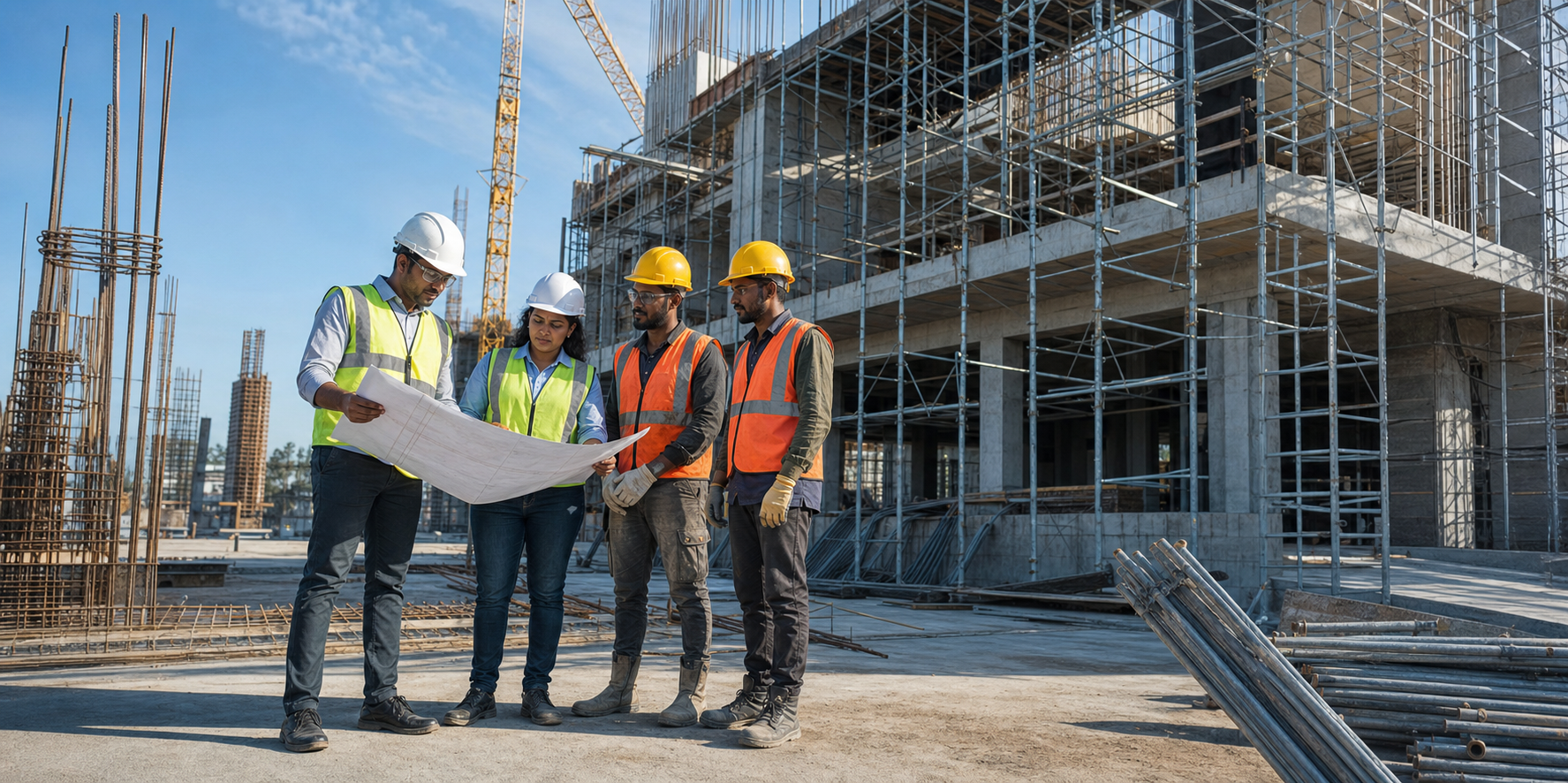 Representative Sri Lankan construction workforce at work