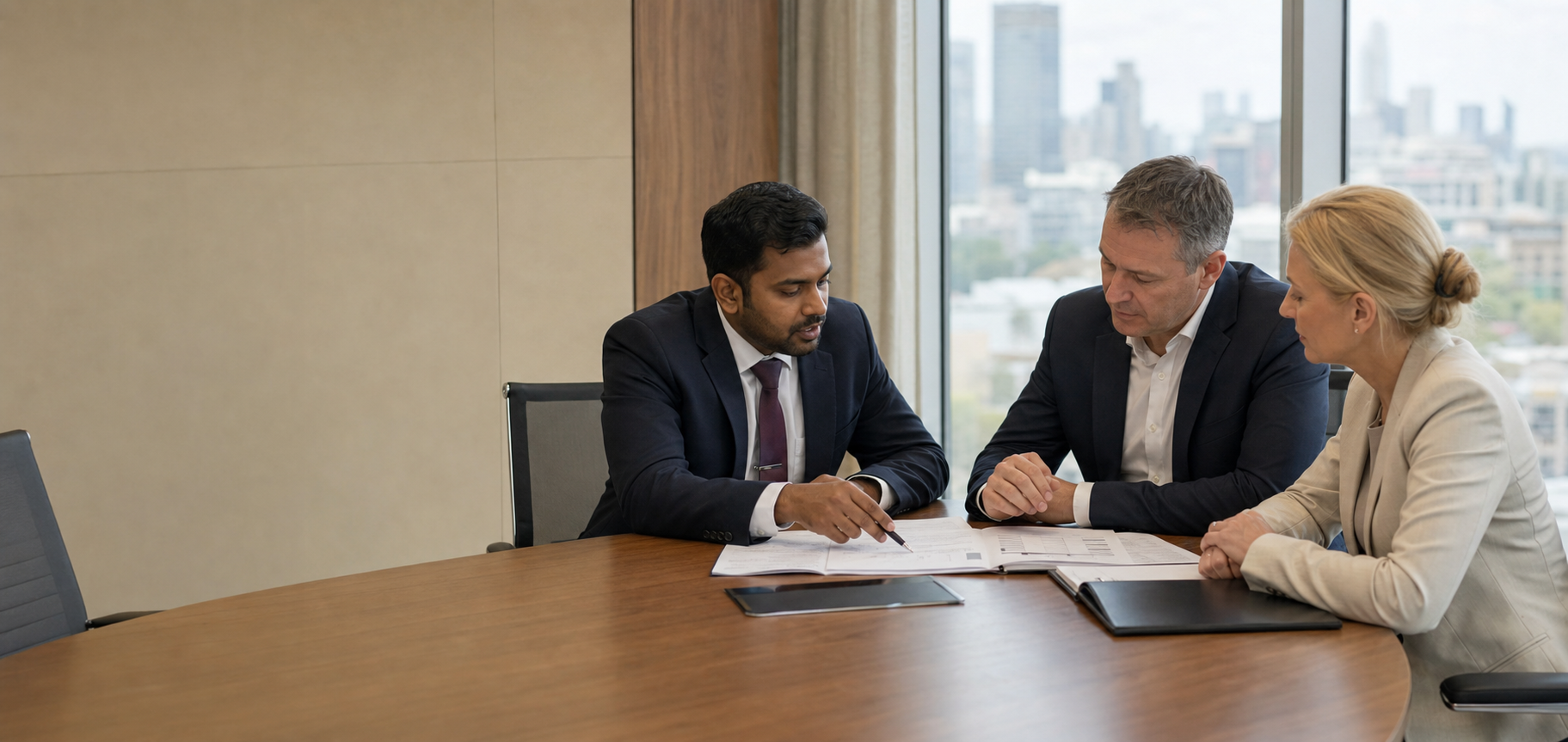 Representative formal international employer partnership meeting