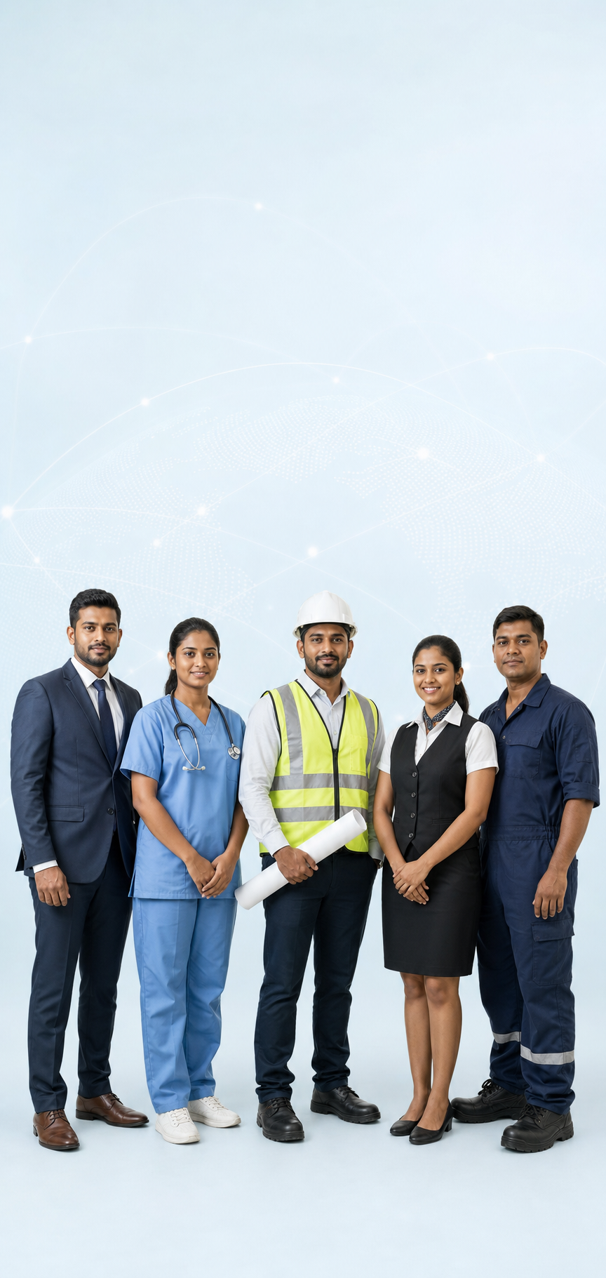A diverse group of workforce professionals